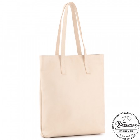 Женская кожаная сумка "Монреаль Нью" (бежевая гладкая кожа)